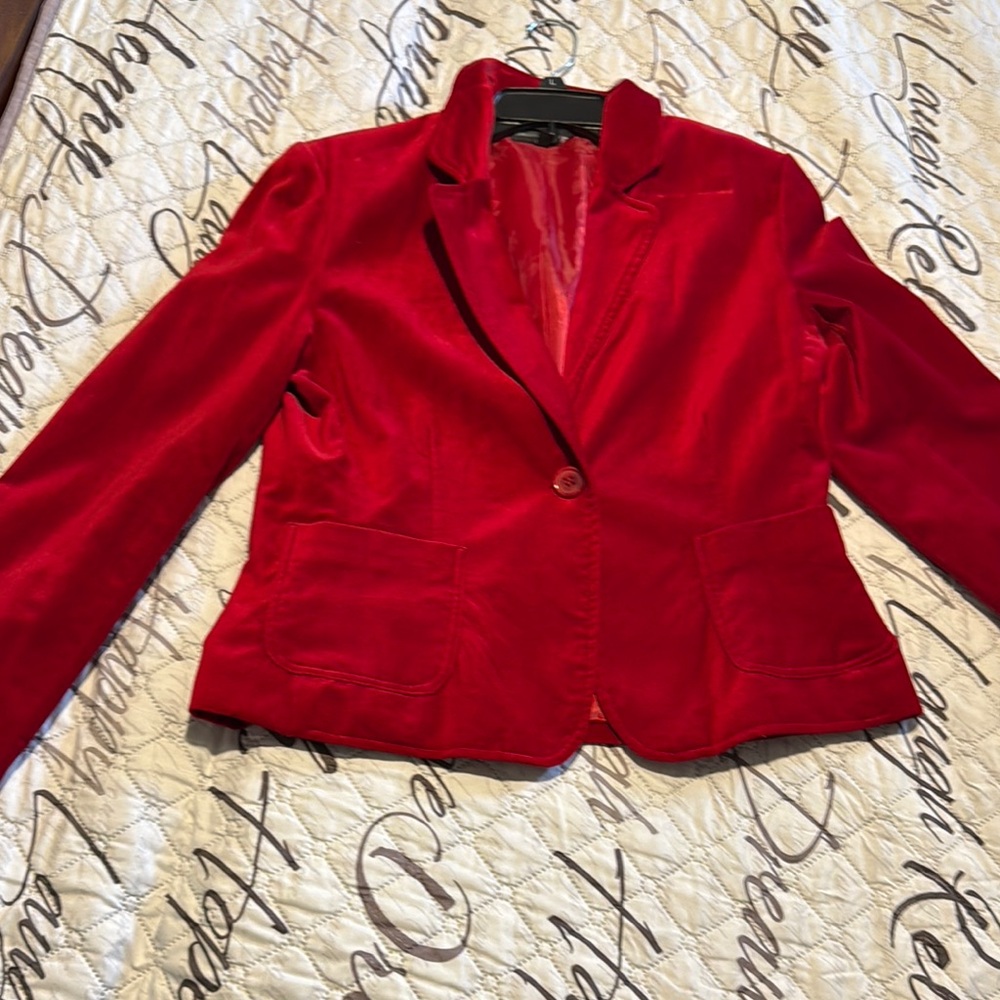 Briggs New York Red Blazer Tailored Fit Notched Lapel